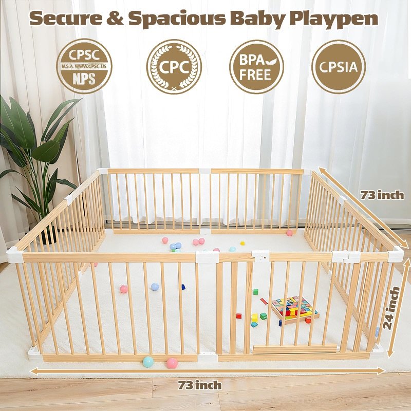 Close-up of the locking gate on the Vzqqa playpen