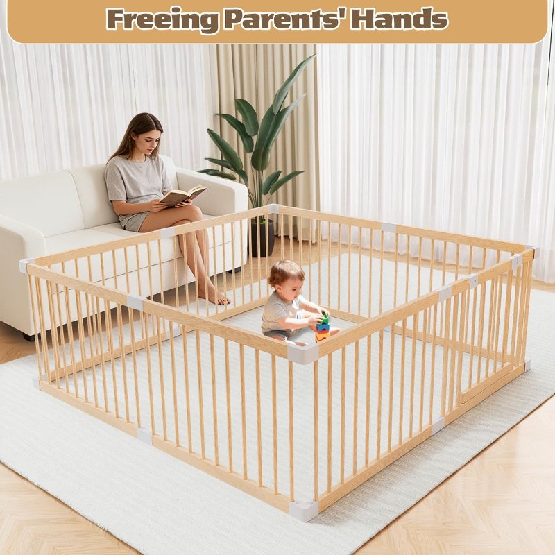 Toddler playing inside the Vzqqa playpen